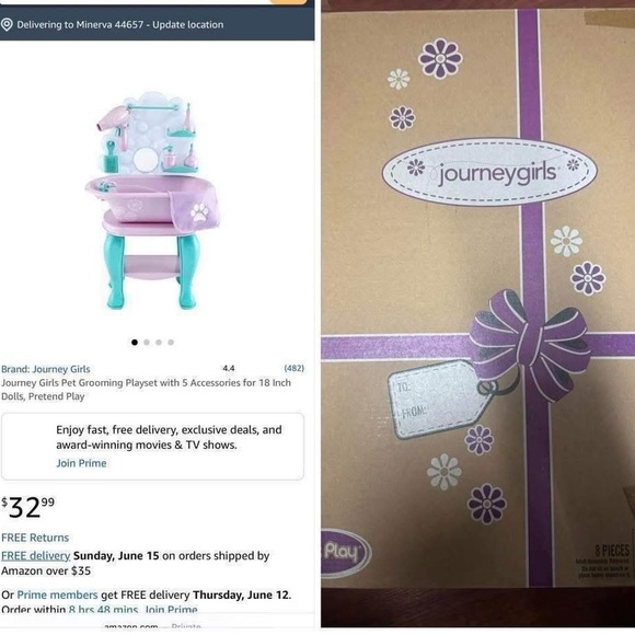 Pretend Play Grooming Playset - Purple and Blue - Picture 1 of 1